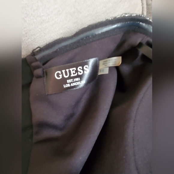 GUESS METALLIC FIT & FLAIR SWEETHEART EVENING DRESS SIZE 14 - Picture 6 of 8